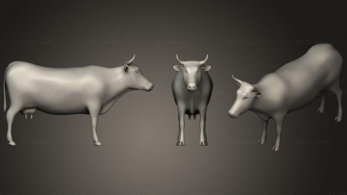 Статуэтки животных (Корова, STKJ_1689) 3D модель для ЧПУ станка